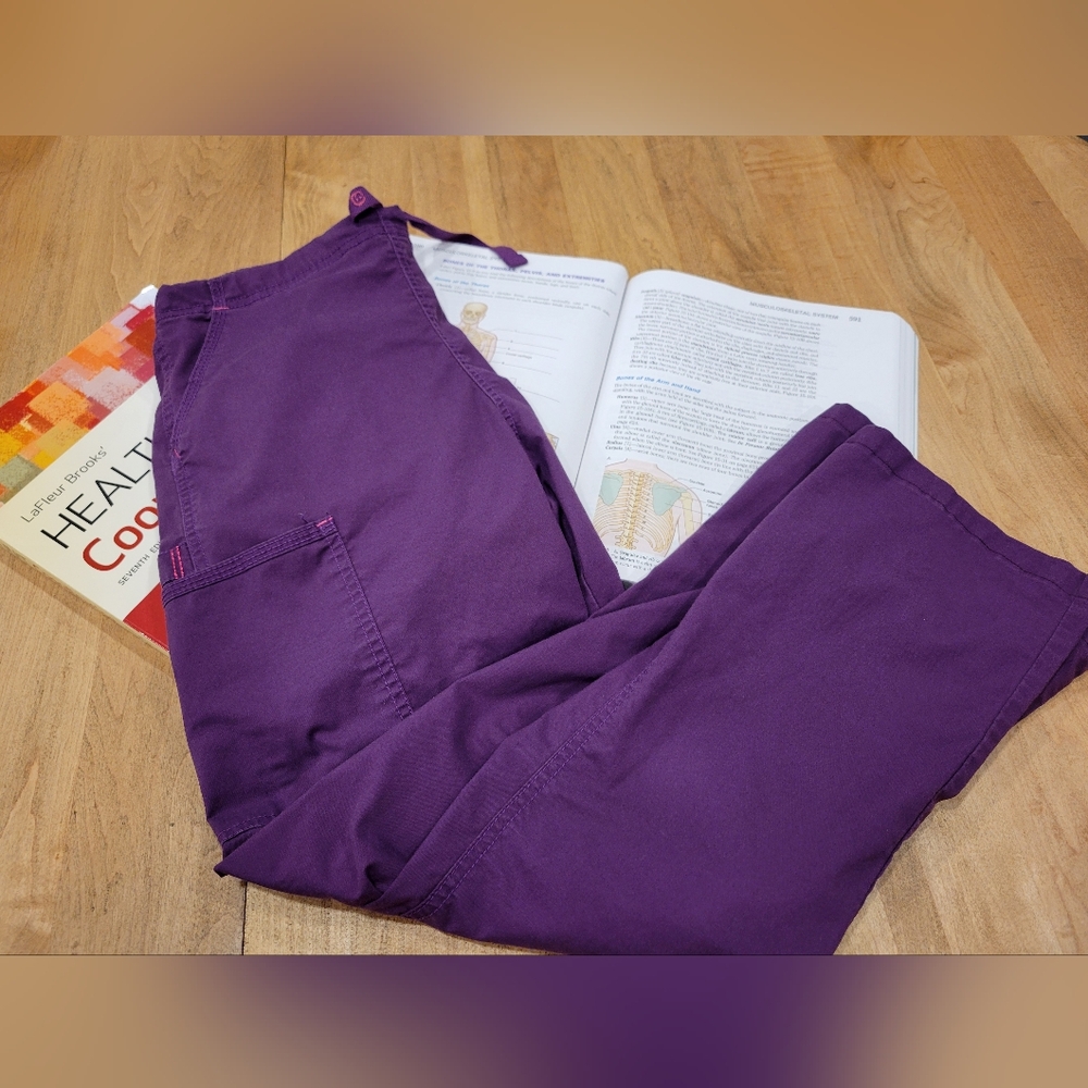 Spread Good Cheer - Purple scrub bottoms - M